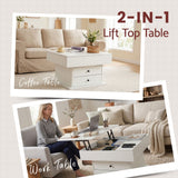 Launching Place Lift Top Coffee Table, White
