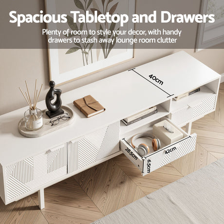 Bridport 200cm Entertainment Unit, White