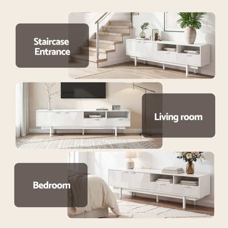 Bridport 200cm Entertainment Unit, White