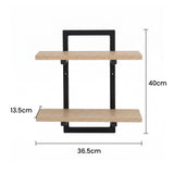 Toorak Gardens 2 Tier Floating Wall Shelf Set of 2, Wood
