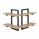 Toorak Gardens 2 Tier Floating Wall Shelf Set of 2, Wood