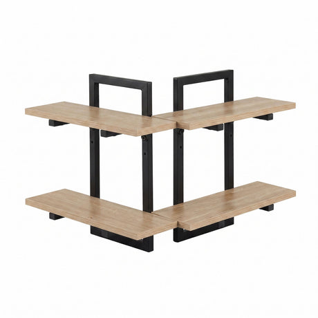 Toorak Gardens 2 Tier Floating Wall Shelf Set of 2, Wood