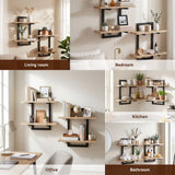 Toorak Gardens 2 Tier Floating Wall Shelf Set of 2, Wood