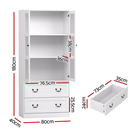 Wunkar 2 Drawer Buffet Sideboard, White