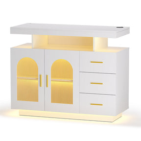 Irymple 2 Door 3 Drawer Buffet Sideboard, White