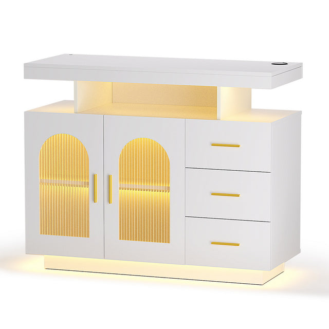 Irymple 2 Door 3 Drawer Buffet Sideboard, White