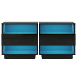 Pimlico LED Bedside Table, Black 2pcs