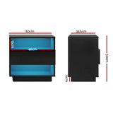 Pimlico LED Bedside Table, Black 2pcs