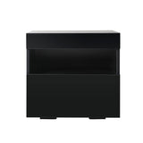 Artiss HERES LED Bedside Table with Drawer and Shelf in Black — Allure Home Collections
