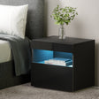 Artiss HERES LED Bedside Table with Drawer and Shelf in Black — Allure Home Collections