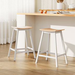 Aspendale natural pine bar stools pair with saddle seats
