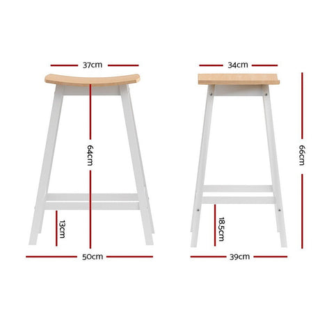 Edithvale oak wooden bar stool with saddle seat in a bright kitchen