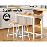 Side profile of Artiss Ari bar stool showing A-frame wooden legs — Allure Home Collections