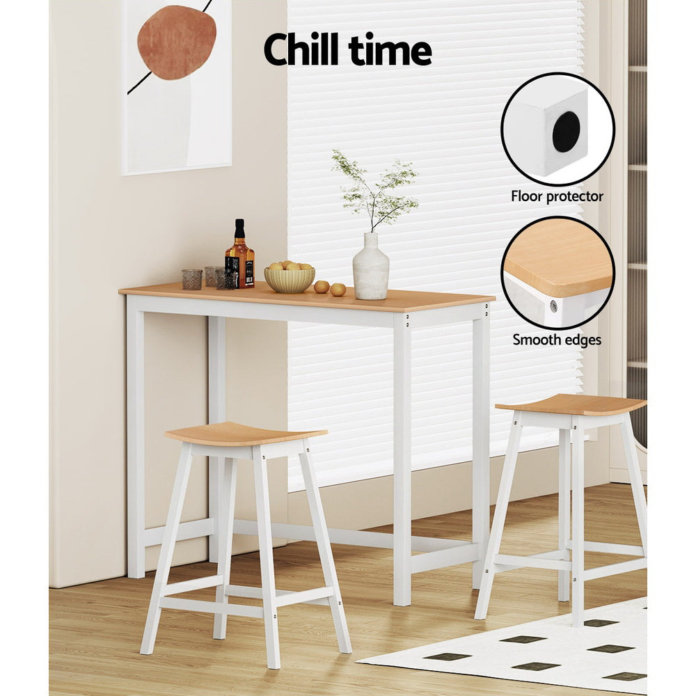 Pair of Artiss Ari wooden bar stools in Scandi-style kitchen — Allure Home Collections