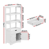 Mil Lel Floor Bathroom Storage Cabinet, White image 3