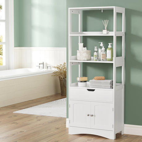 Mil Lel Floor Bathroom Storage Cabinet, White image 1