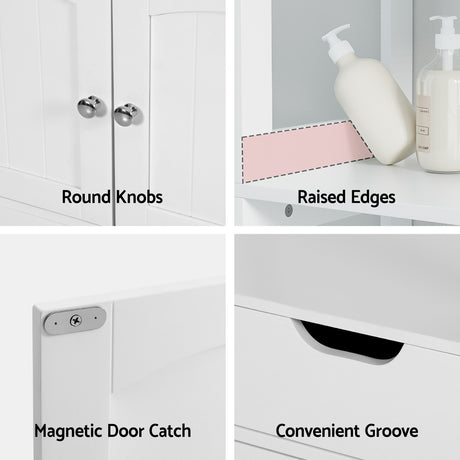 Mil Lel Floor Bathroom Storage Cabinet, White image 6