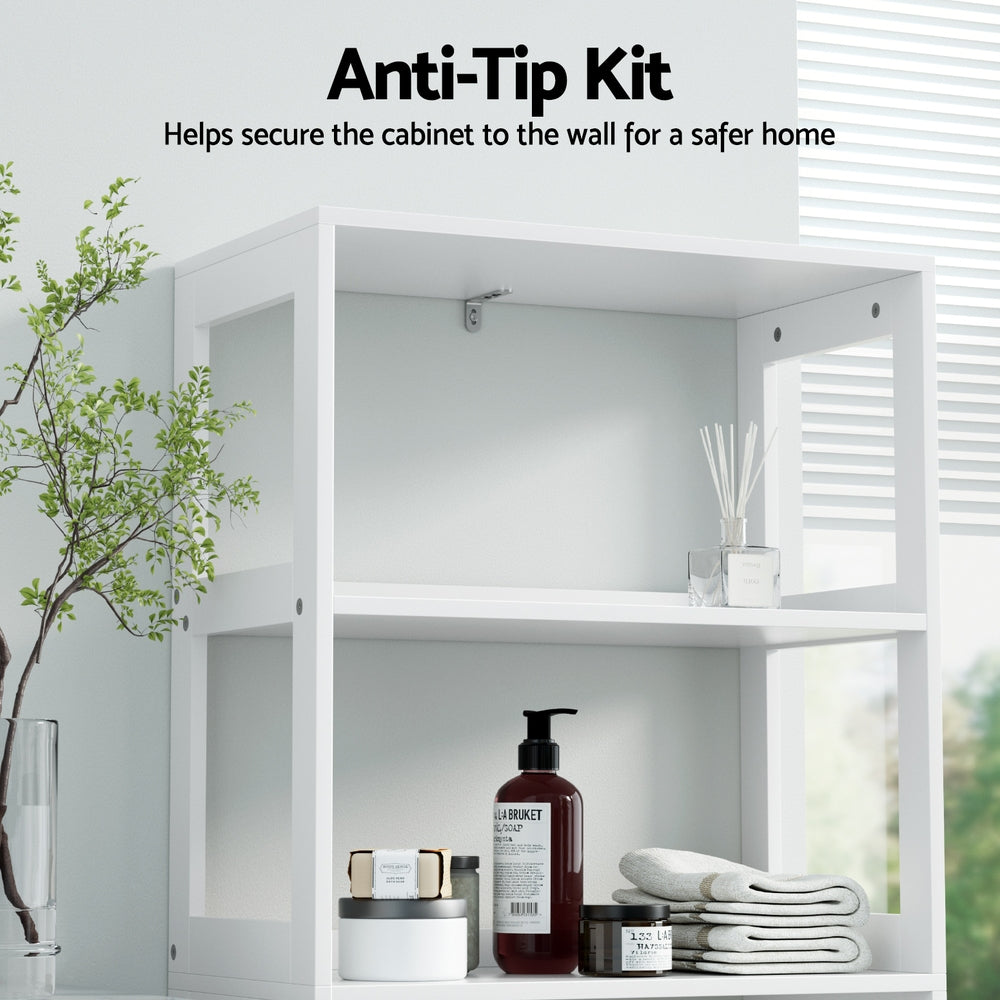 Mil Lel Floor Bathroom Storage Cabinet, White image 7