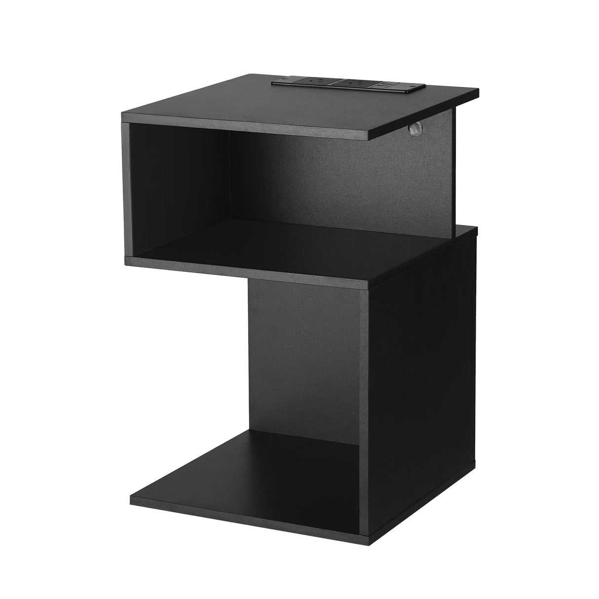 Tintenbar S Shaped Charging Station Bedside Table, Black