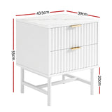Lynwood 2 Drawer Bedside Table, White