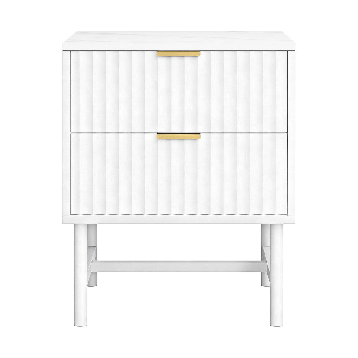Lynwood 2 Drawer Bedside Table, White