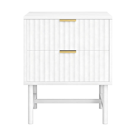 Lynwood 2 Drawer Bedside Table, White