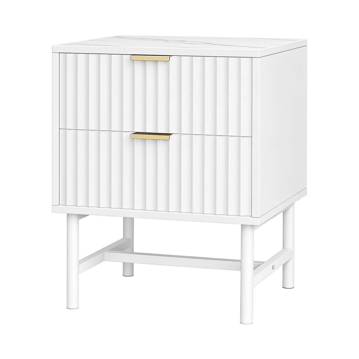 Lynwood 2 Drawer Bedside Table, White