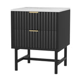 Artiss Bedside Table with 2 Drawers in Black — Allure Home Collections