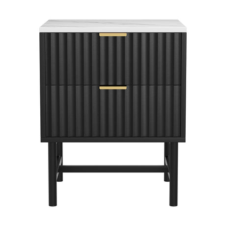 Artiss Bedside Table with 2 Drawers in Black — Allure Home Collections
