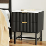 Artiss Bedside Table with 2 Drawers in Black — Allure Home Collections