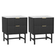 Lynwood 2 Drawer Bedside Table, Black 2pcs