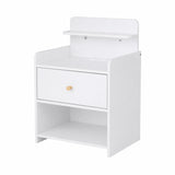 Eltham Charging Station Bedside Table, White