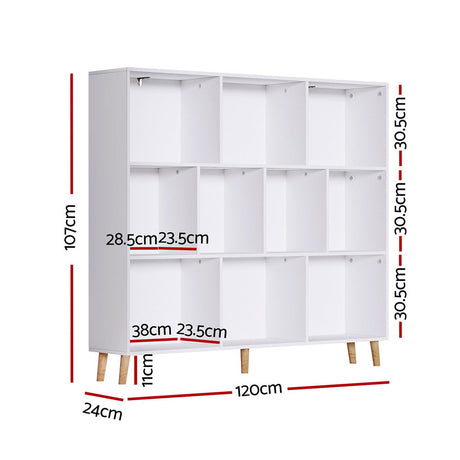 Artiss CORA White 3-Tier Bookshelf