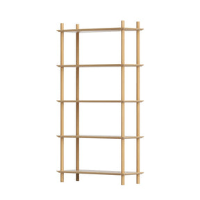 Cheltenham pine wood 5 tier bookshelf displaying books and decor