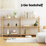 Artiss 3-Tier Pine Wood Bookshelf