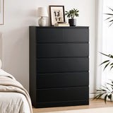 Bowral 6 Drawer Tallboy, Black