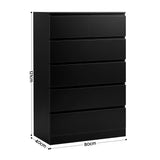 Bowral 6 Drawer Tallboy, Black view 2