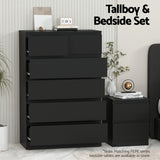 Bowral 6 Drawer Tallboy, Black view 5