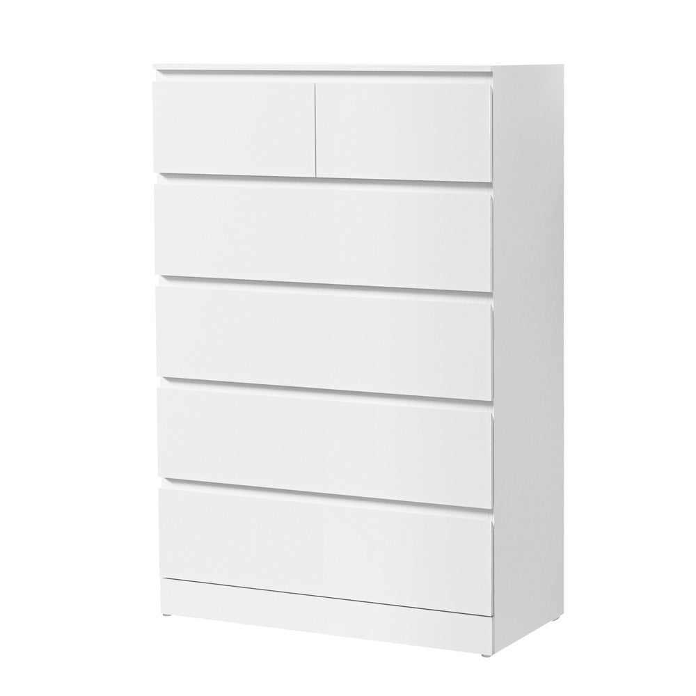 Bowral 6 Drawer Tallboy, White view 5