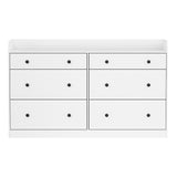 Contemporary White 6-Drawer Chest of Drawers