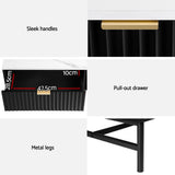 Artiss Black Coffee Table with Drawer and Open Shelf — Allure Home Collections