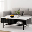 Artiss Black Coffee Table with Drawer and Open Shelf — Allure Home Collections