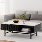Artiss Black Coffee Table with Drawer and Open Shelf — Allure Home Collections