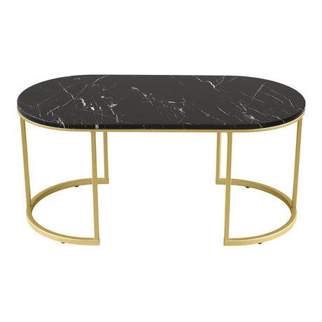 Artiss Marble Effect Coffee Table — Black — Allure Home Collections