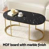 Artiss Marble Effect Coffee Table — Black — Allure Home Collections