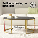 Artiss Marble Effect Coffee Table — Black — Allure Home Collections