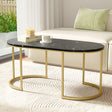 Artiss Marble Effect Coffee Table — Black — Allure Home Collections