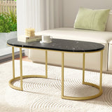 Artiss Marble Effect Coffee Table — Black — Allure Home Collections