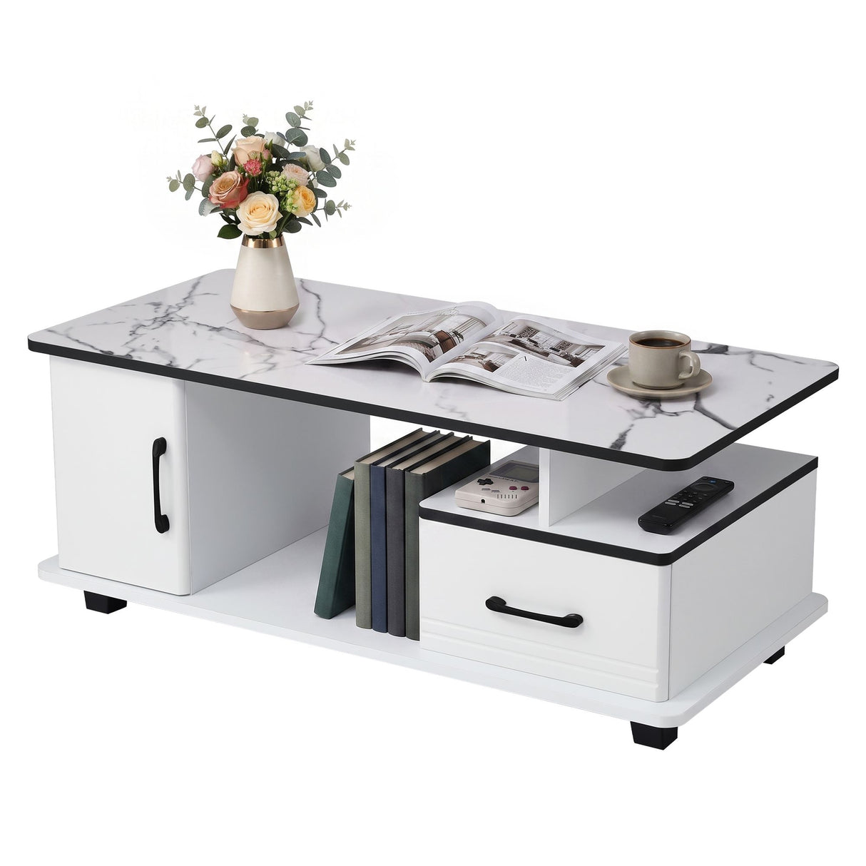 Woori Yallock Marble Coffee Table, White