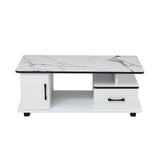 Woori Yallock Marble Coffee Table, White